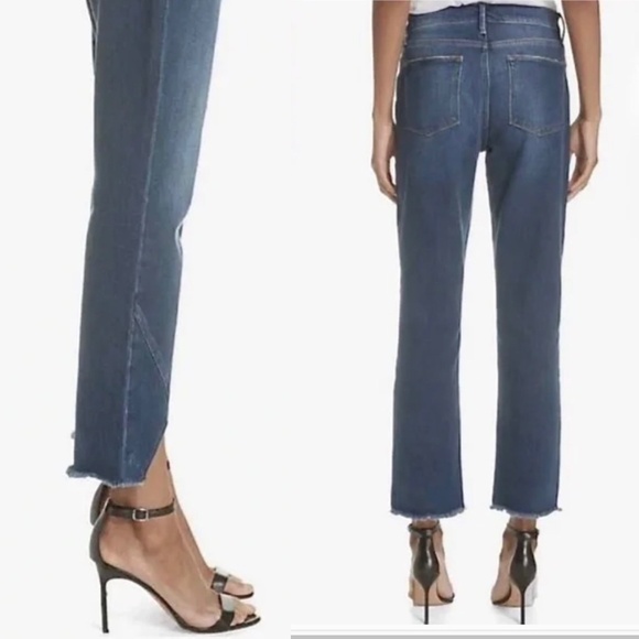FRAME DENIM Le High Straight Jeans Asymetric Hem in Kingsway Size 31 - Picture 10 of 10
